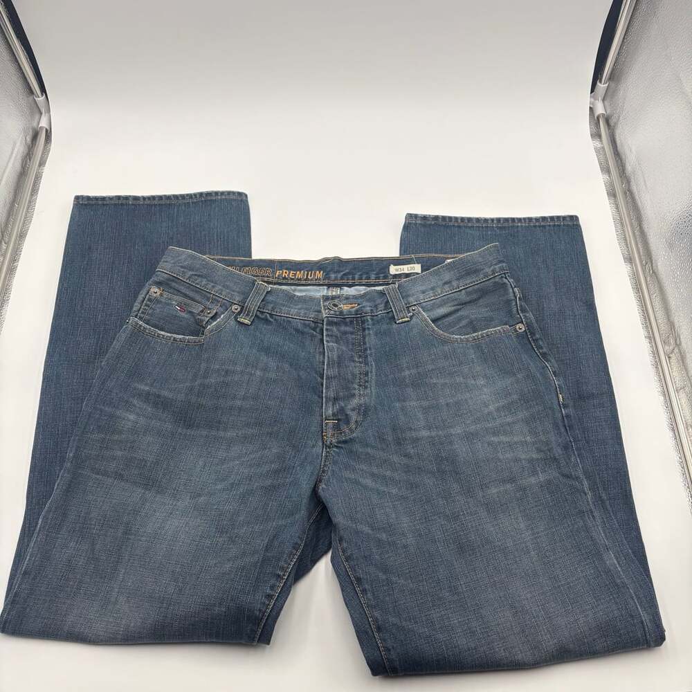 Tommy Hilfiger Custom Straight Leg Jeans Men's Size 34x30 Blue Denim